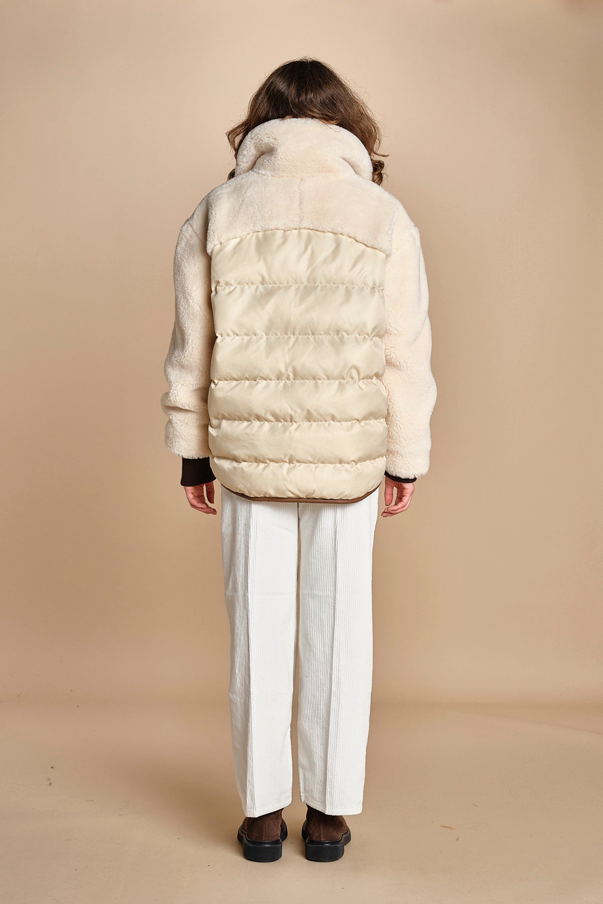 piumino parka in ecopelliccia COLEMAN BEIGE mes demoiselles 