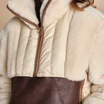 piumino parka in ecopelliccia COLEMAN BEIGE mes demoiselles 