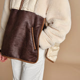 piumino parka in ecopelliccia COLEMAN BEIGE mes demoiselles 