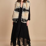 abito lungo con manica in voille DENISA BLACK mes demoiselles 