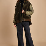 24065 giubbotto in nylon e pelliccia 24065350 MILITARE milaura 