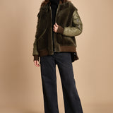 24065 giubbotto in nylon e pelliccia 24065350 MILITARE milaura 