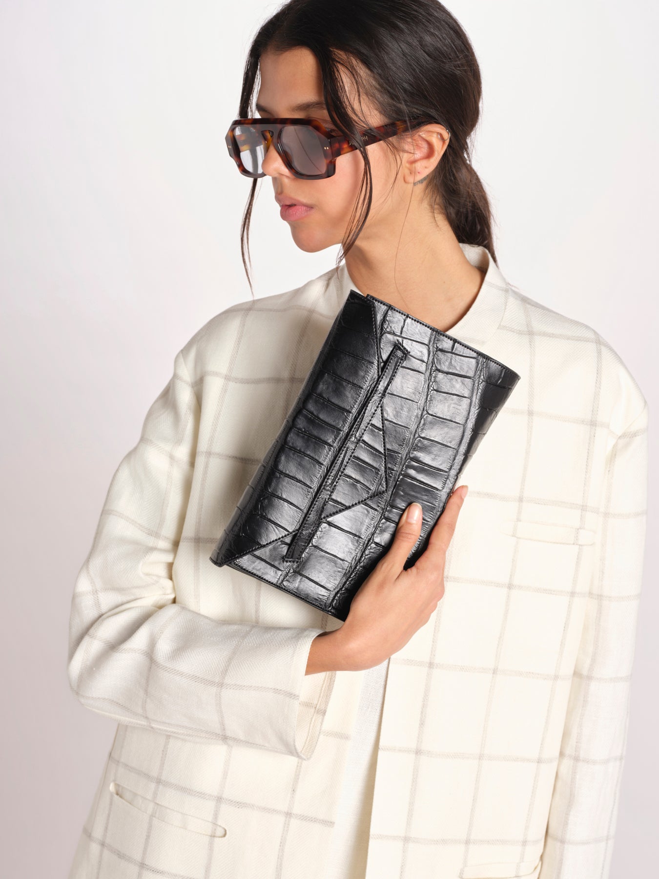 clutch in coccodrillo CLUTCH NERO milaura 