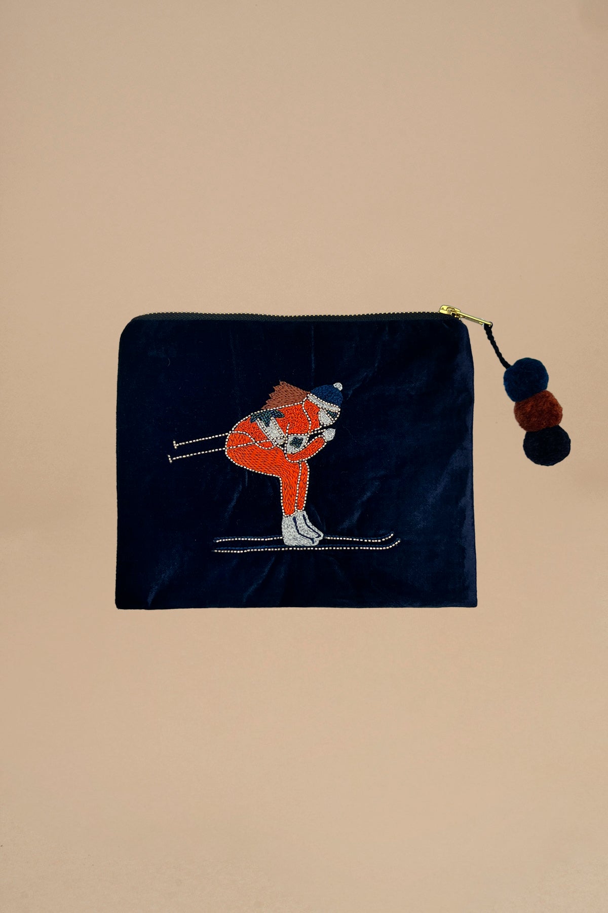 bustina con  sciatore arancio CP0806 NAVY ORANGE milaura 