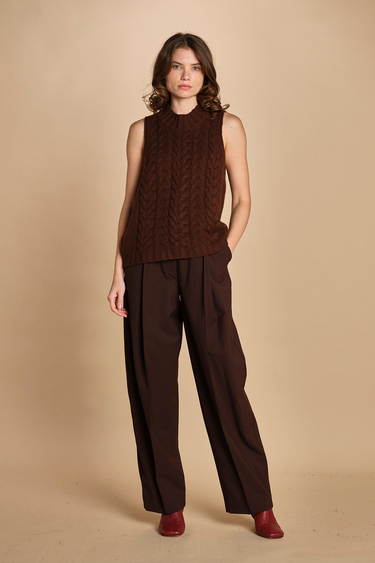 gilet trecce D230514A MORO milaura 