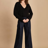 Maglia over scolloV D230738A NERO milaura 