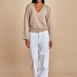 maglia con scollo a v e manica a campana by milaura. D2500894 806 CUMINO milaura 