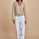 maglia con scollo a v e manica a campana by milaura. D2500894 806 CUMINO milaura 