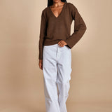 maglia con scollo a v e manica a campana by milaura. D2500894 811 MORO milaura 
