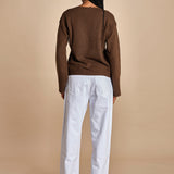 maglia con scollo a v e manica a campana by milaura. D2500894 811 MORO milaura 