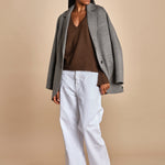maglia con scollo a v e manica a campana by milaura. D2500894 811 MORO milaura 