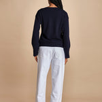 maglia con scollo a v e manica a campana by milaura. D2500894 866 BLU milaura 