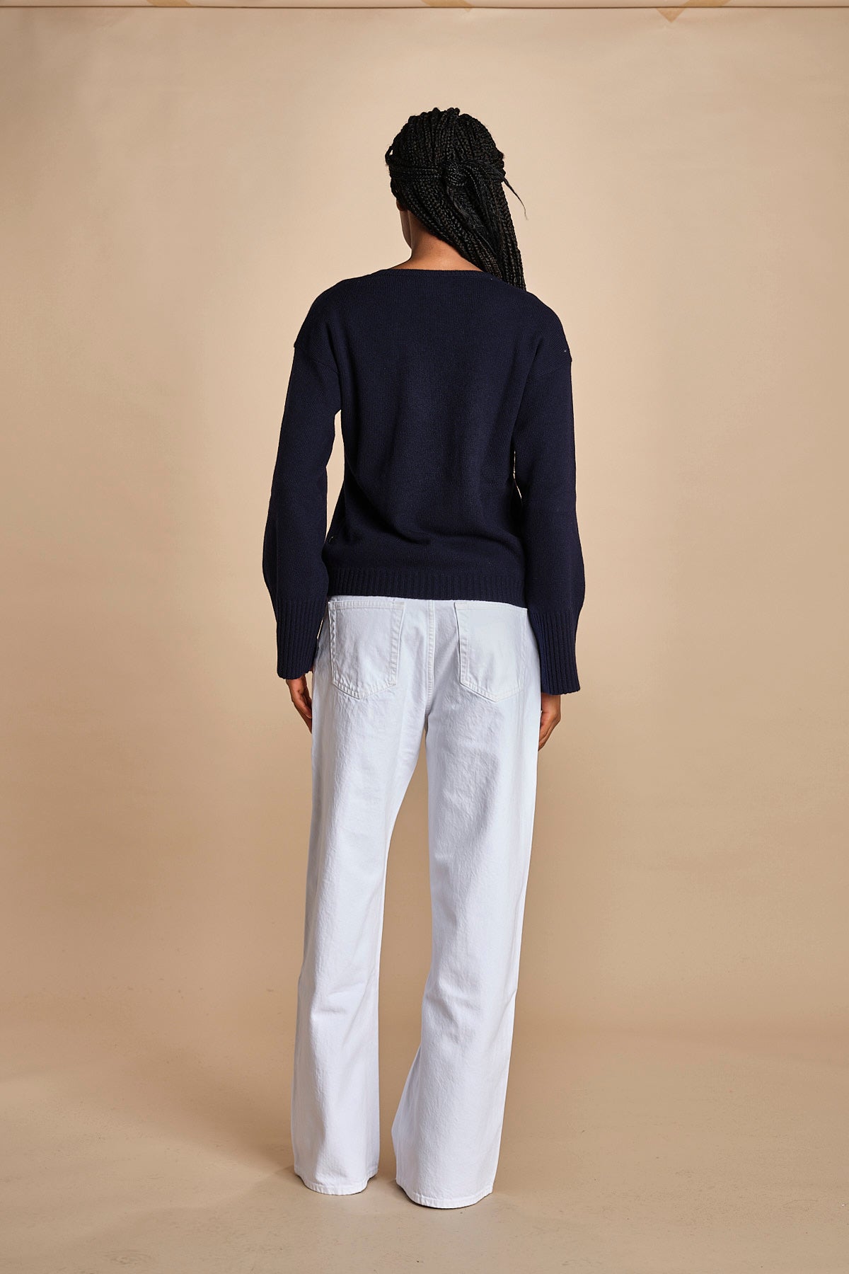 maglia con scollo a v e manica a campana by milaura. D2500894 866 BLU milaura 