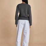 maglia con scollo a v e manica a campana by milaura. D2500894 871 GRIGIO milaura 