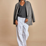 maglia con scollo a v e manica a campana by milaura. D2500894 871 GRIGIO milaura 