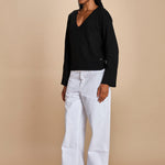 maglia con scollo a v e manica a campana by milaura. D2500894 872 NERO milaura 