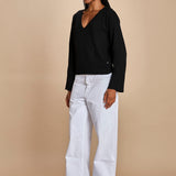 maglia con scollo a v e manica a campana by milaura. D2500894 872 NERO milaura 