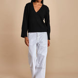 maglia con scollo a v e manica a campana by milaura. D2500894 872 NERO milaura 