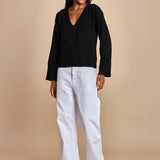 maglia con scollo a v e manica a campana by milaura. D2500894 872 NERO milaura 
