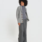cardigan collo a scialle D251016S 3554 GRIGIO CHIARO milaura 