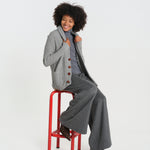 cardigan collo a scialle D251016S 3554 GRIGIO CHIARO milaura 