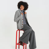 cardigan collo a scialle D251016S 3554 GRIGIO CHIARO milaura 