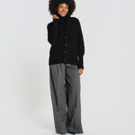 cardigan collo a scialle D251016S 4032 NERO milaura 