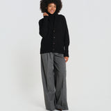 cardigan collo a scialle D251016S 4032 NERO milaura 