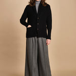 cardigan collo a scialle D251016S 4032 NERO milaura 