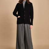 cardigan collo a scialle D251016S 4032 NERO milaura 