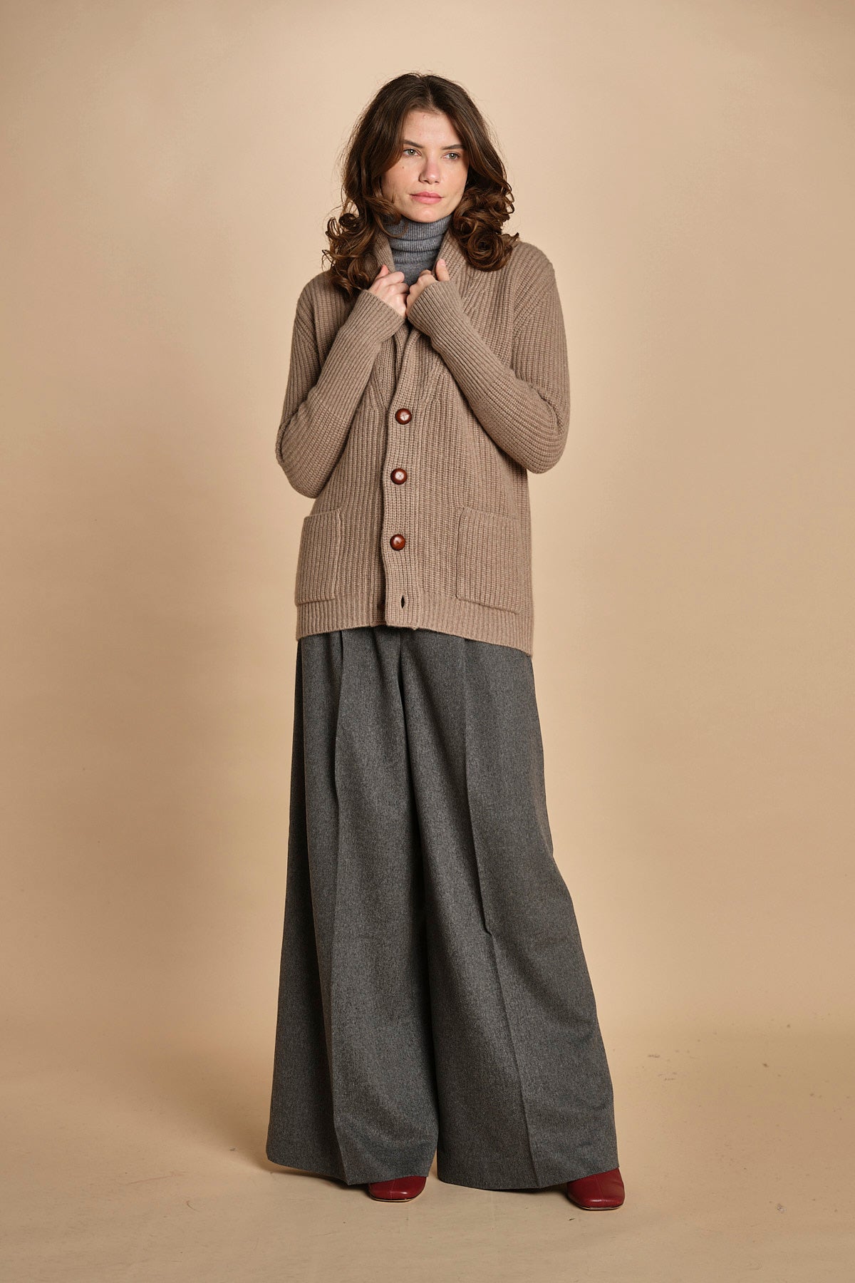 cardigan collo a scialle D251016S 4429 CUMINO milaura 