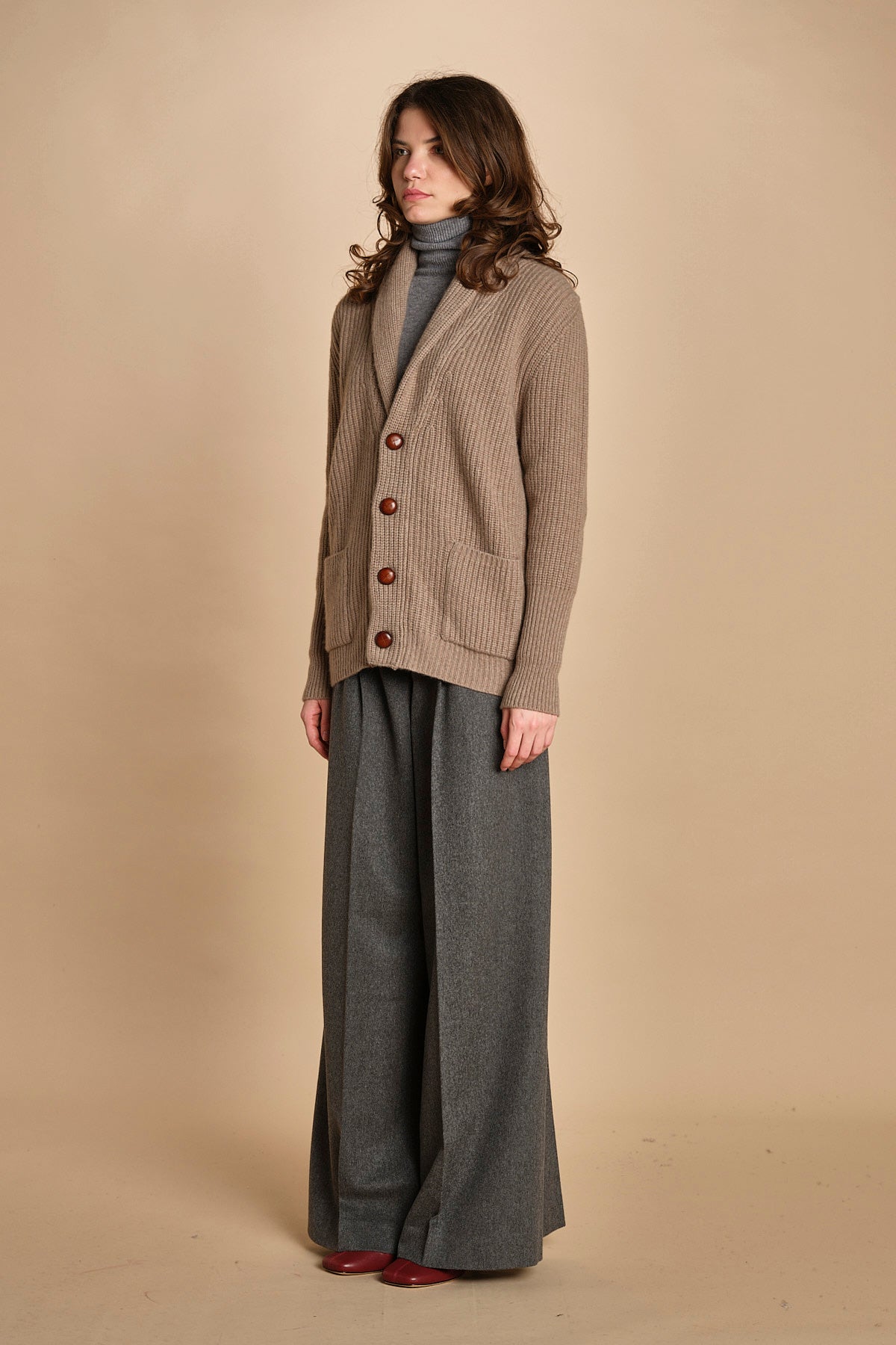 cardigan collo a scialle D251016S 4429 CUMINO milaura 