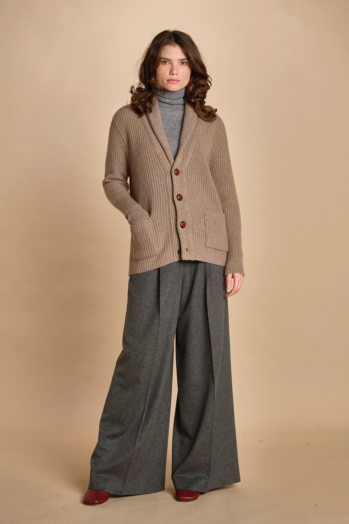 cardigan collo a scialle D251016S 4429 CUMINO milaura 