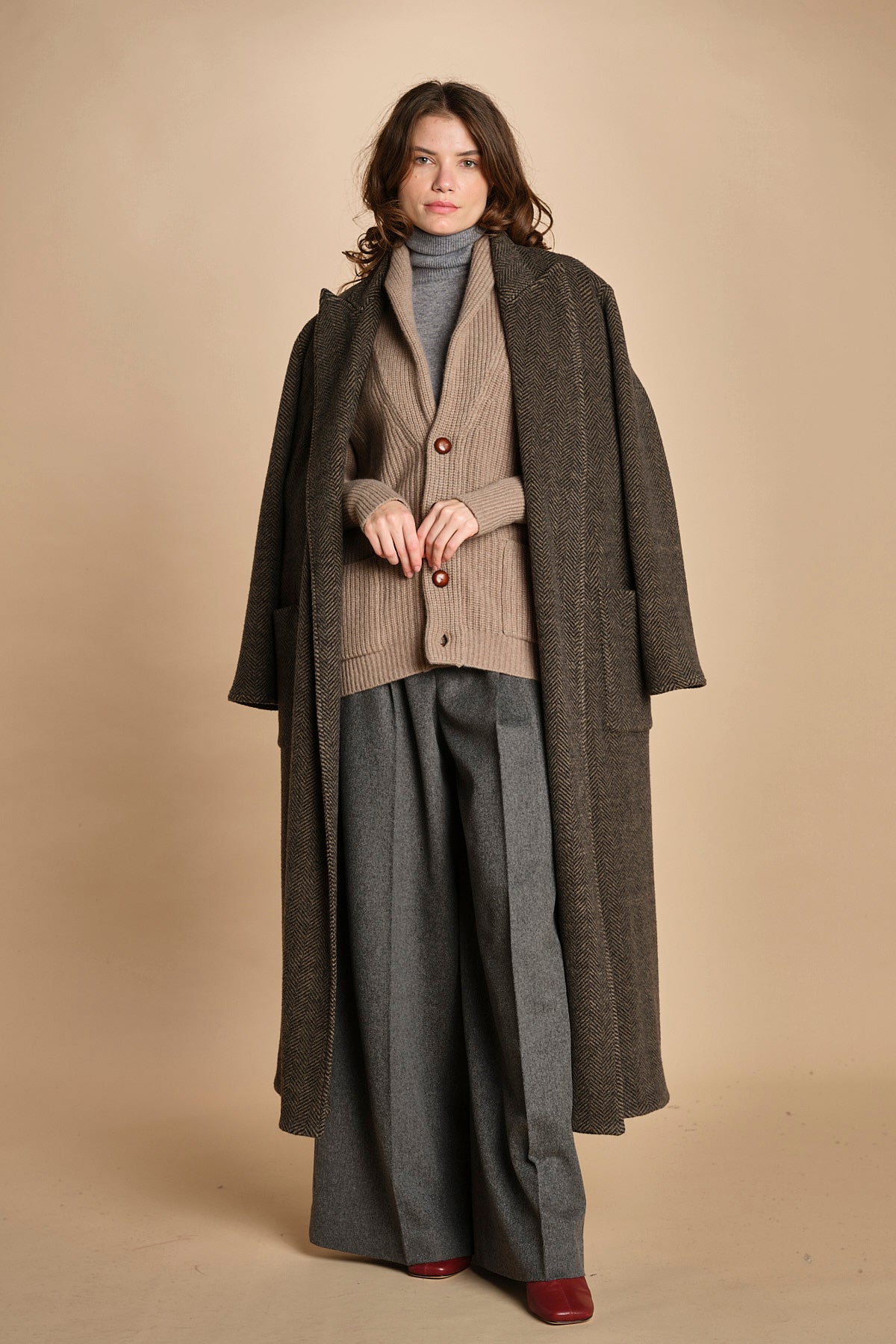 cardigan collo a scialle D251016S 4429 CUMINO milaura 