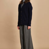 cardigan collo a scialle D251016S 9574 BLU milaura 