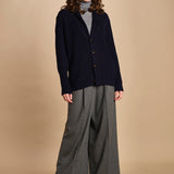 cardigan collo a scialle D251016S 9574 BLU milaura 