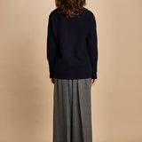 cardigan collo a scialle D251016S 9574 BLU milaura 