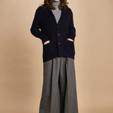 cardigan collo a scialle D251016S 9574 BLU milaura 
