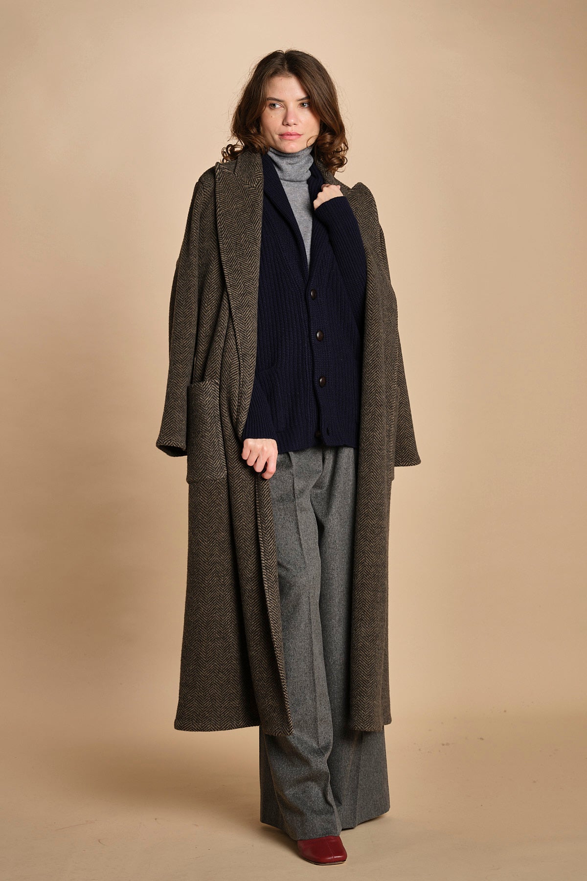 cardigan collo a scialle D251016S 9574 BLU milaura 