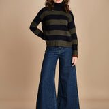 dolcevita over a righe D324Imc BLU_OLIVA milaura 