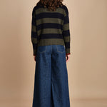 dolcevita over a righe D324Imc BLU_OLIVA milaura 