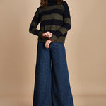 dolcevita over a righe D324Imc BLU_OLIVA milaura 