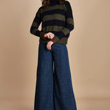 dolcevita over a righe D324Imc BLU_OLIVA milaura 