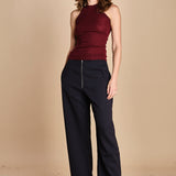 top americano a costine in lana merino LAU28 E14015 BORDEAUX milaura 