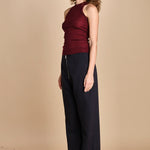 top americano a costine in lana merino LAU28 E14015 BORDEAUX milaura 