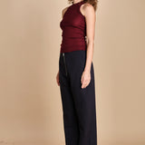 top americano a costine in lana merino LAU28 E14015 BORDEAUX milaura 