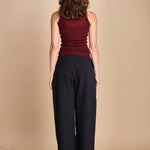 top americano a costine in lana merino LAU28 E14015 BORDEAUX milaura 