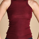 top americano a costine in lana merino LAU28 E14015 BORDEAUX milaura 