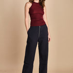 top americano a costine in lana merino LAU28 E14015 BORDEAUX milaura 