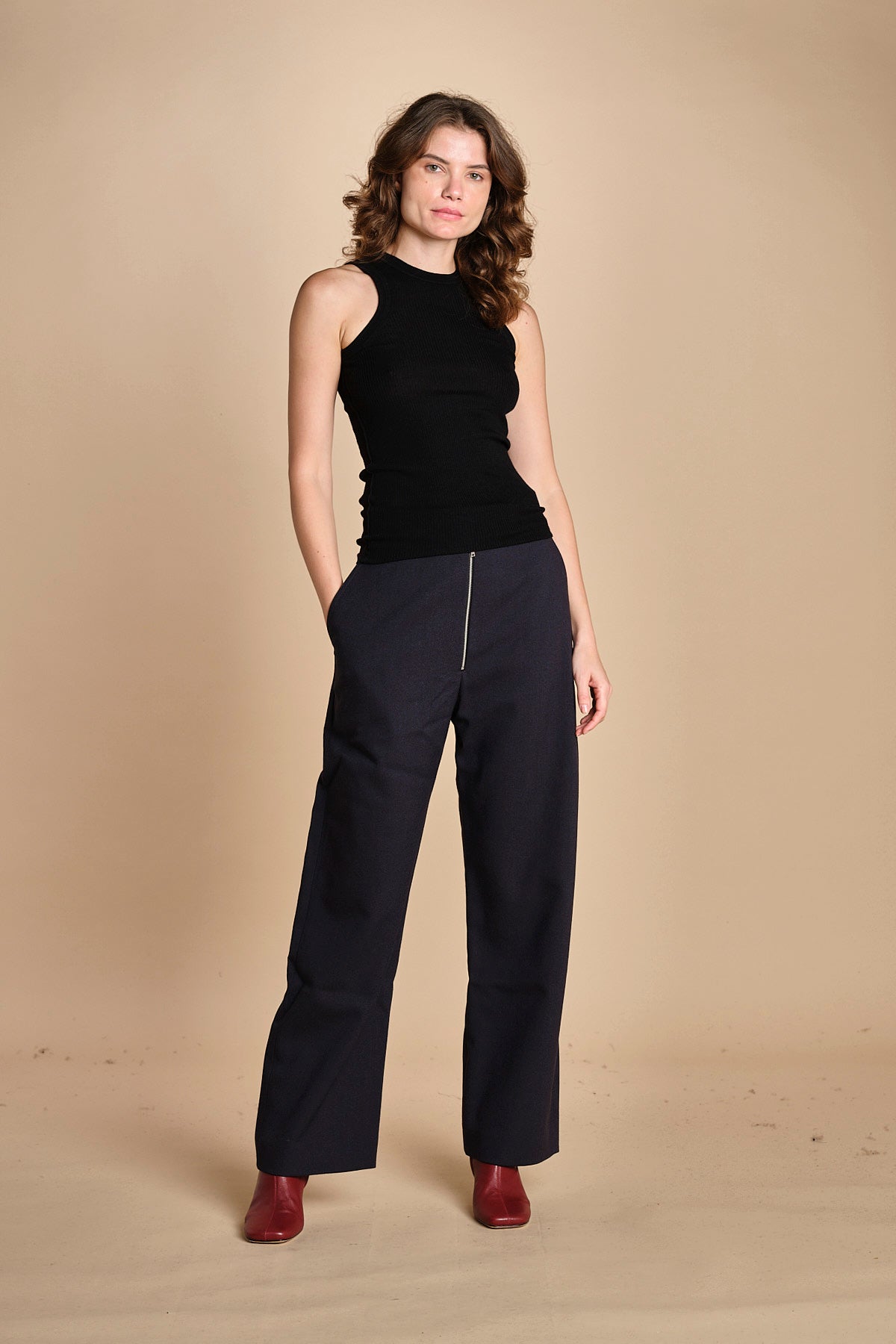 top americano a costine in lana merino LAU28 E14035 milaura 